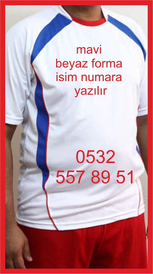 İzmir Forma Baskı Kod: Beyaz-mavi-kırmızı
